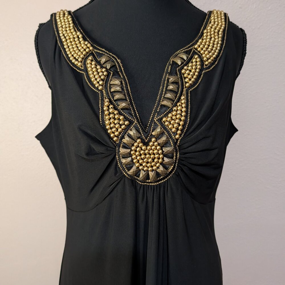 Ronni Nicole by Ouida Black Evening Sleeveless Beaded Dress Size Large - Picture 3 of 9